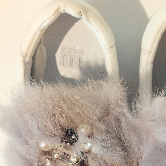 Piranha distressed white leather sneakers w fur trim, EU41, New, trade sample - Picture 10 of 16